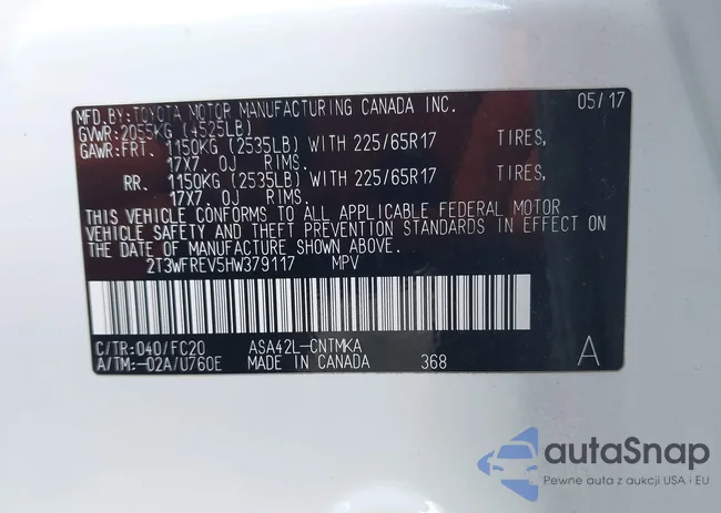 2T3WFREV5HW379117: 44291325