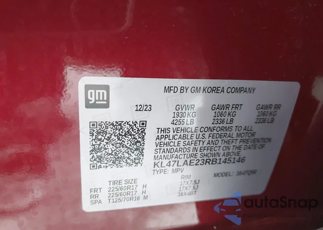 KL47LAE23RB145146: 44291372