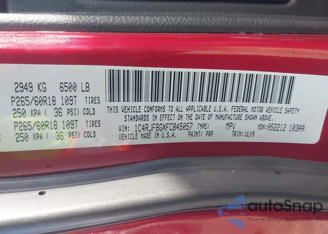 1C4RJFBGXFC845057: 44291502