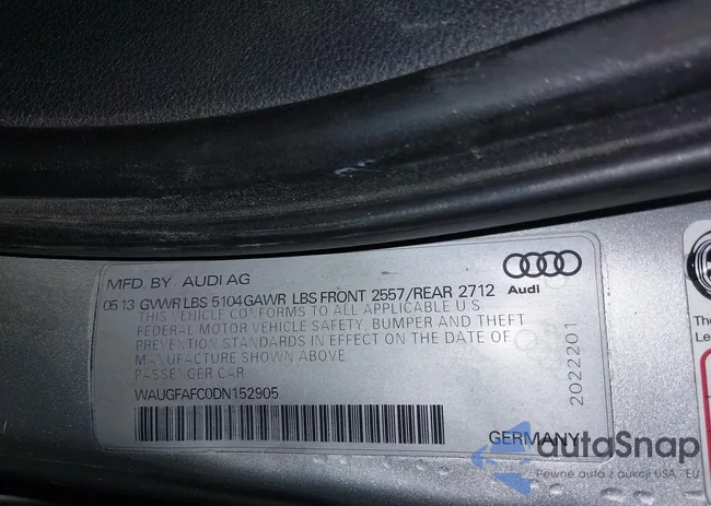 WAUGFAFC0DN152905: 44291512