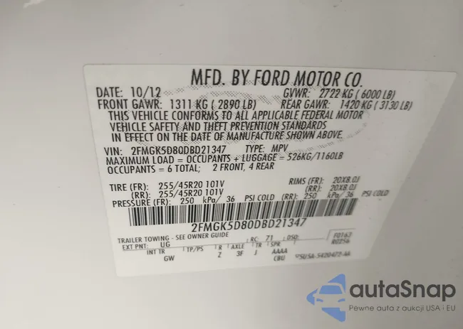 2FMGK5D80DBD21347: 44291543