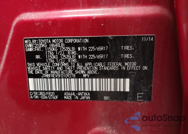 JTMBFREV5FD109278: 44291563