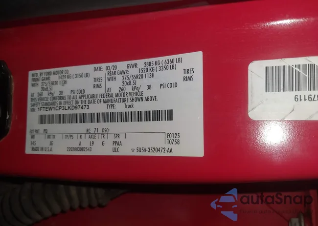 1FTEW1CP3LKD97473: 44291569