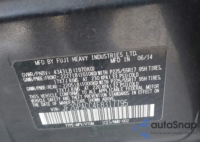 JF2GPACC4E8317795: 44291602