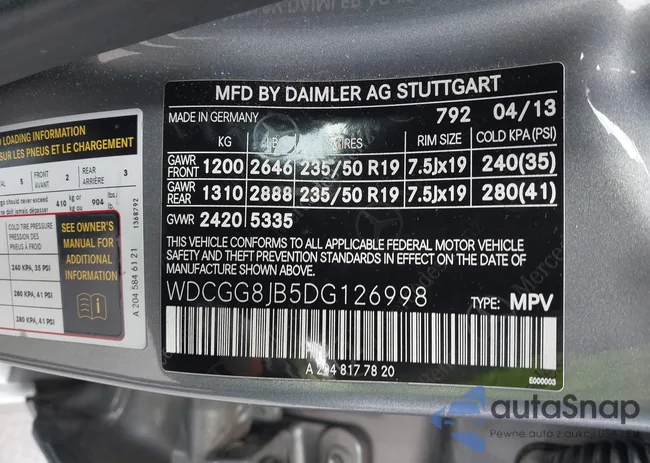 WDCGG8JB5DG126998: 44290853