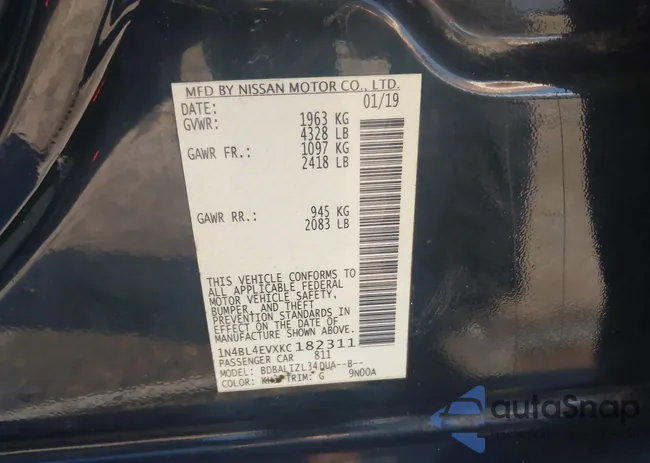 1N4BL4EVXKC182311: 44291004