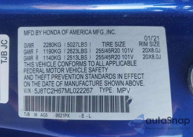 5J8TC2H67ML022267: 44292080