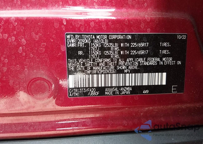 JTMP1RFV2PD093061: 44292108