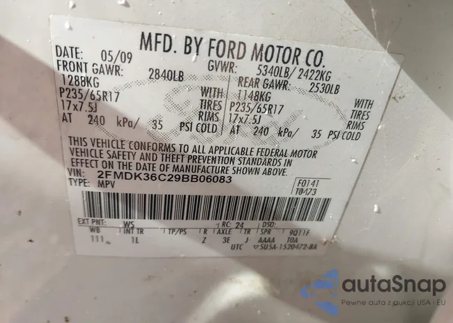 2FMDK36C29BB06083: 44292120