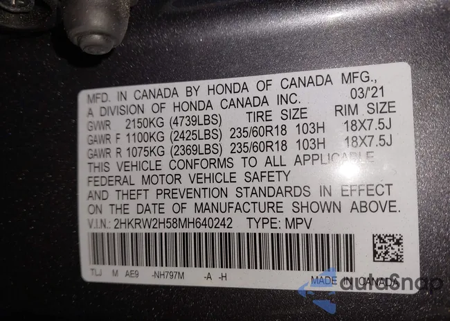 2HKRW2H58MH640242: 44292231