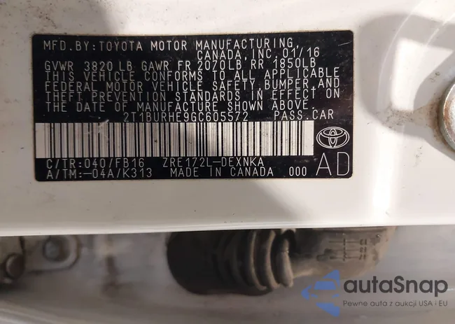 2T1BURHE9GC605572: 44292315