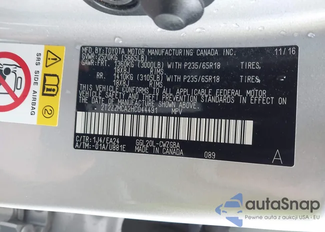 2T2ZZMCA2HC044491: 44292350