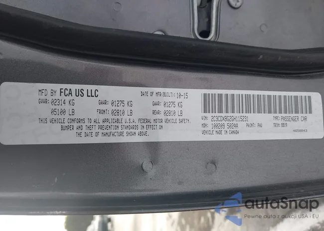 2C3CDXBG2GH115231: 44292474