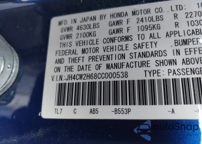 JH4CW2H68CC000538: 44292542