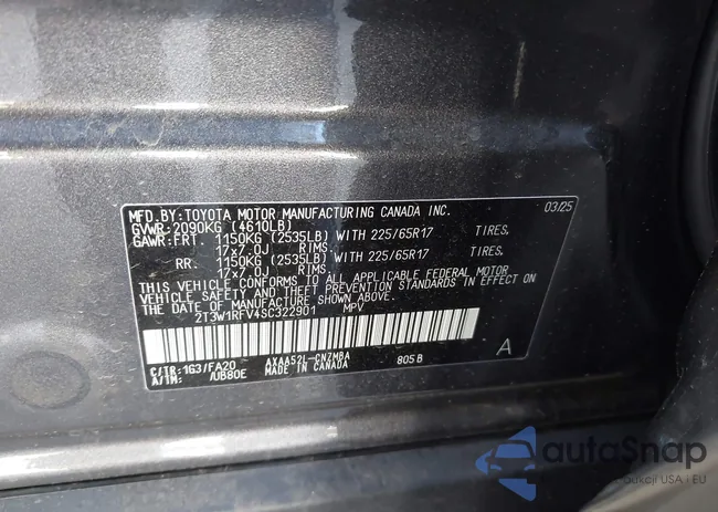 2T3W1RFV4SC322901: 44292554