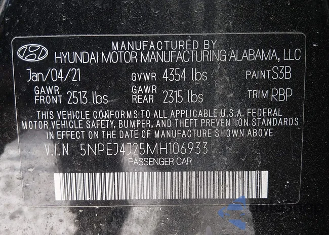 5NPEJ4J25MH106933: 44291636