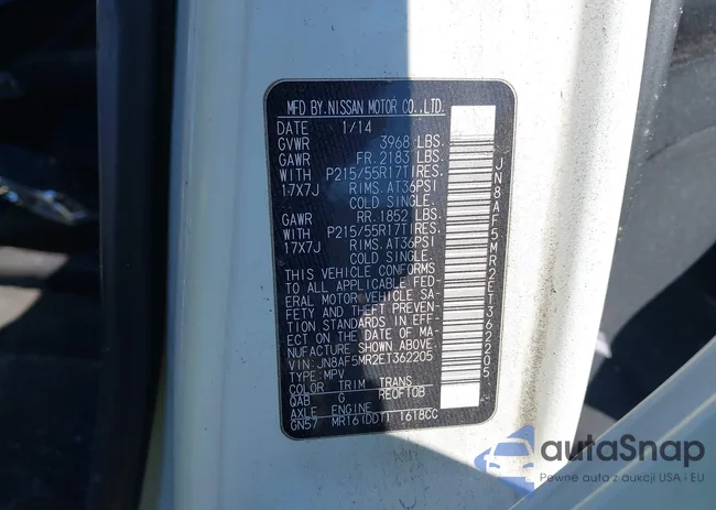 JN8AF5MR2ET362205: 44291643