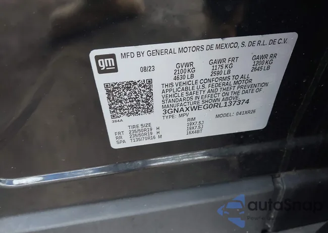 3GNAXWEG0RL137374: 44291761