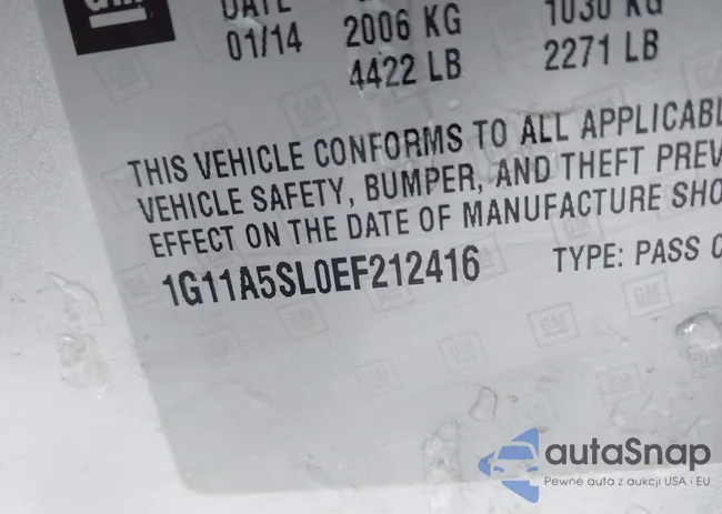 1G11A5SL0EF212416: 44291823