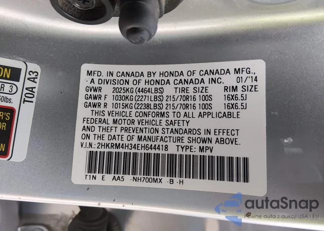 2HKRM4H34EH644418: 44291859