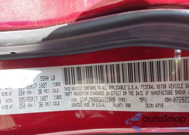 1C4PJMAB8GW111809: 44292010