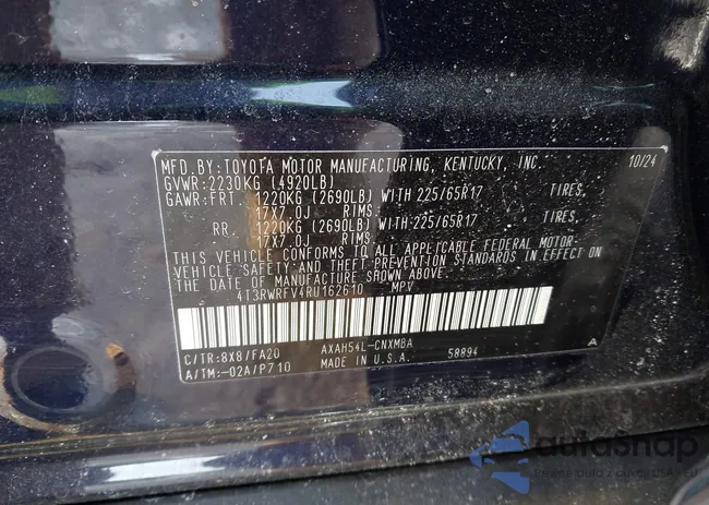 4T3RWRFV4RU162610: 44293055