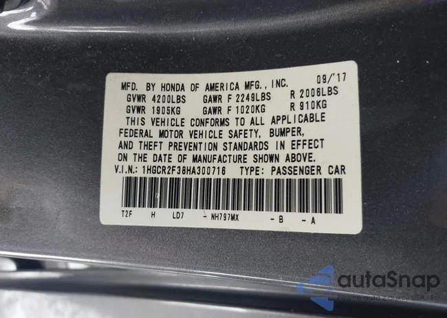 1HGCR2F38HA300716: 44293099