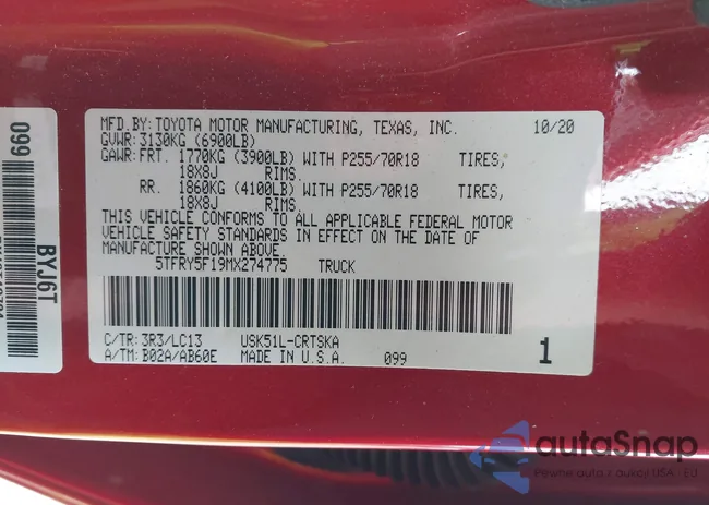 5TFRY5F19MX274775: 44293196