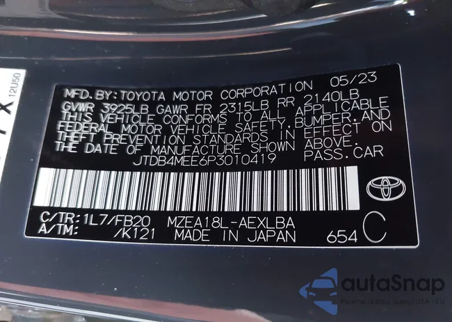 JTDB4MEE6P3010419: 44293255