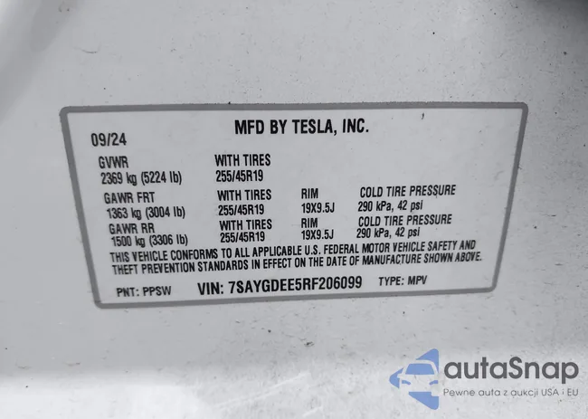 7SAYGDEE5RF206099: 44293320