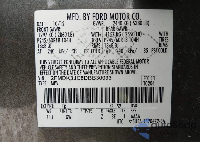 2FMDK3JC8DBB30033: 44293329