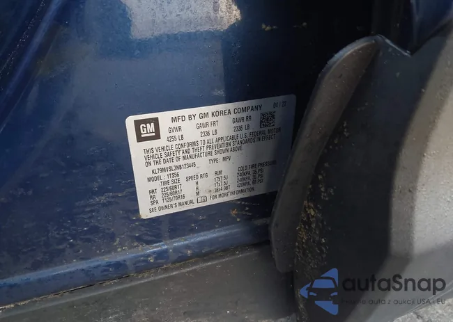 KL79MVSL3NB123445: 44293331