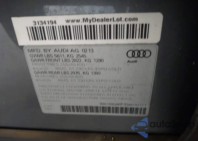 WA1WGAFP7DA070721: 44293441