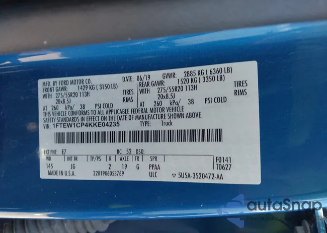 1FTEW1CP4KKE04235: 44293526