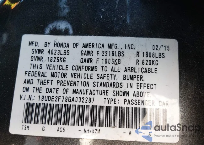 19UDE2F79GA002287: 44293529