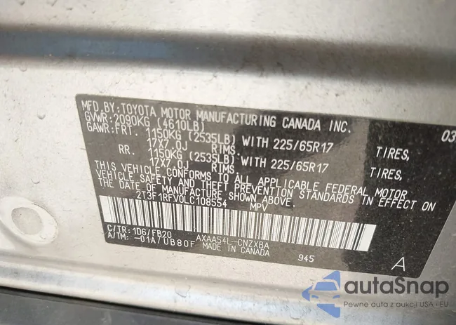 2T3F1RFV0LC108554: 44293603