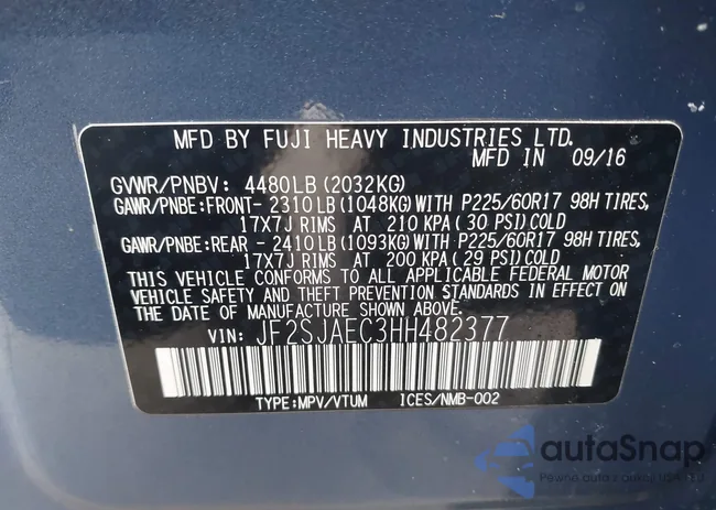 JF2SJAEC3HH482377: 44292635
