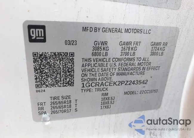 1GCRACEK2PZ243542: 44292664