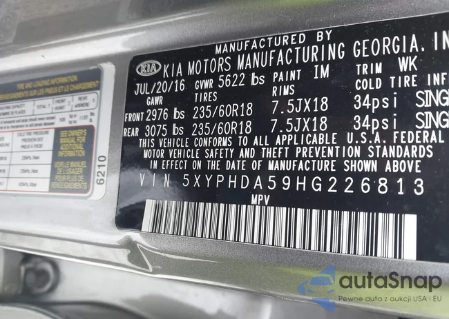 5XYPHDA59HG226813: 44292682