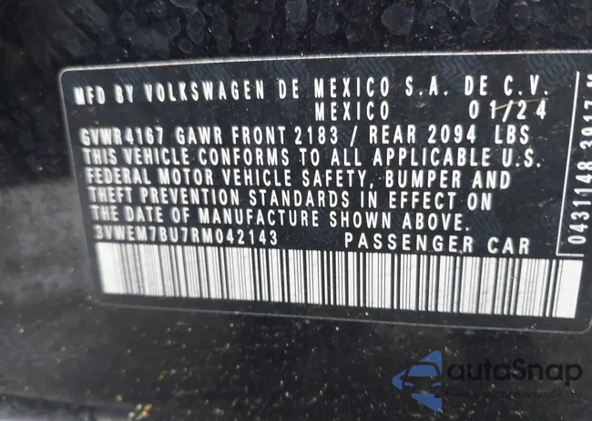 3VWEM7BU7RM042143: 44292764