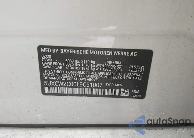 5UXCW2C00L9C51007: 44294043