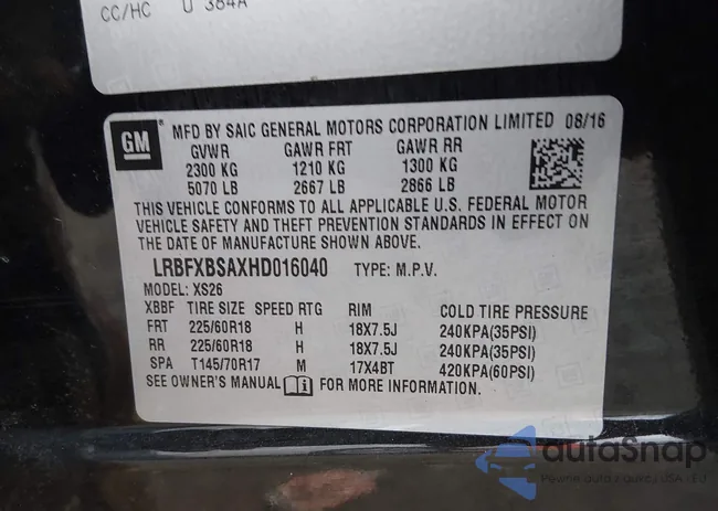 LRBFXBSAXHD016040: 44294054