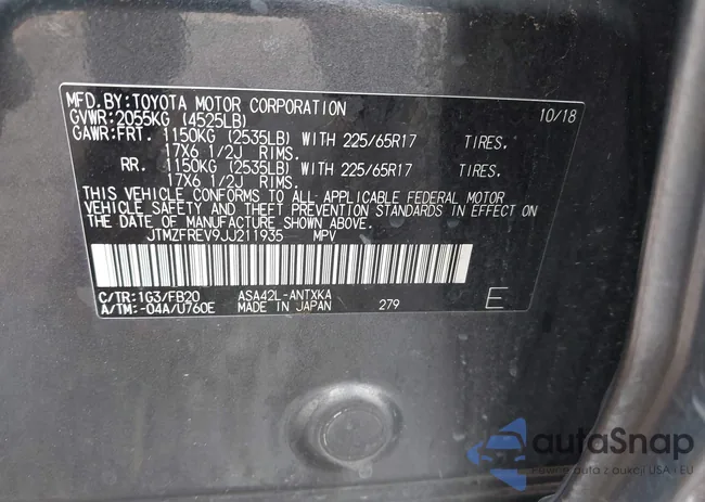 JTMZFREV9JJ211935: 44294093