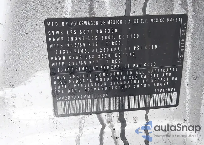 3VV2B7AX7MM111494: 44294133