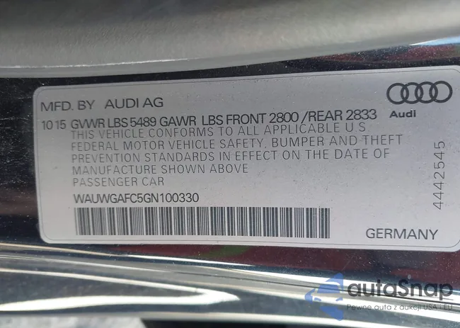 WAUWGAFC5GN100330: 44294223