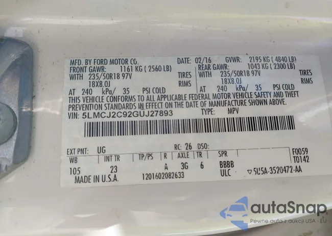 5LMCJ2C92GUJ27893: 44294242