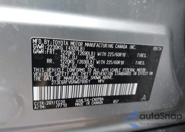 2T3E6RFV6RW078061: 44294330