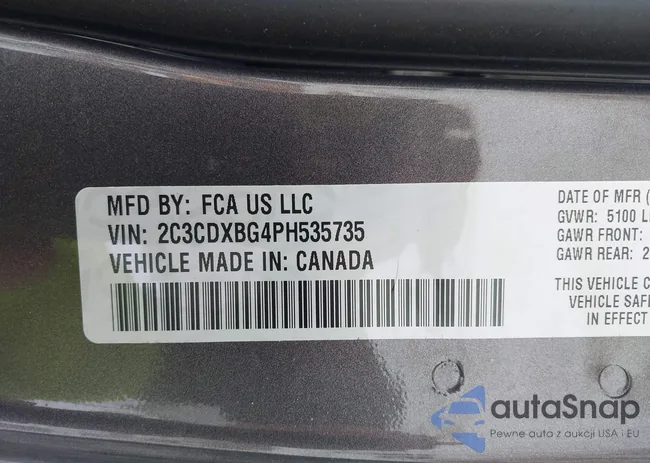 2C3CDXBG4PH535735: 44294340