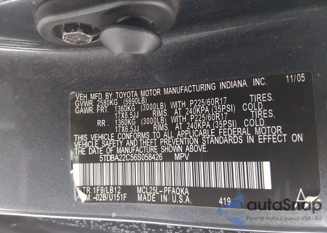 5TDBA22C56S058426: 44294420