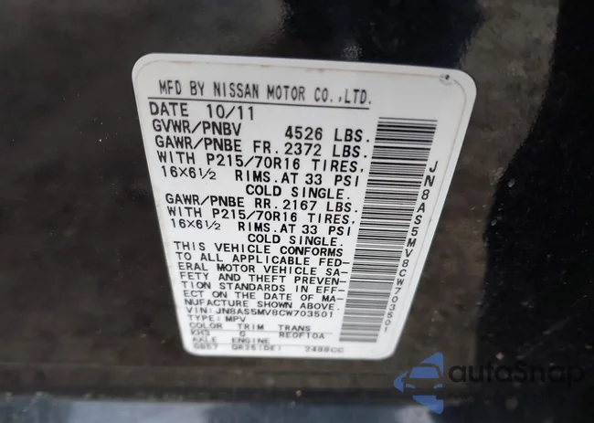 JN8AS5MV8CW703501: 44294445